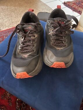 Hoka One One Black and Orange Women's Athletic Sneakers